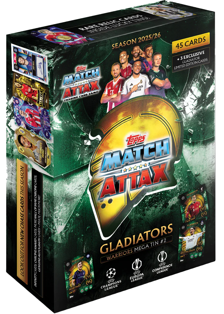 Match Attax Fótboltamyndir 2025/26 -  Gladiators Mega Tin