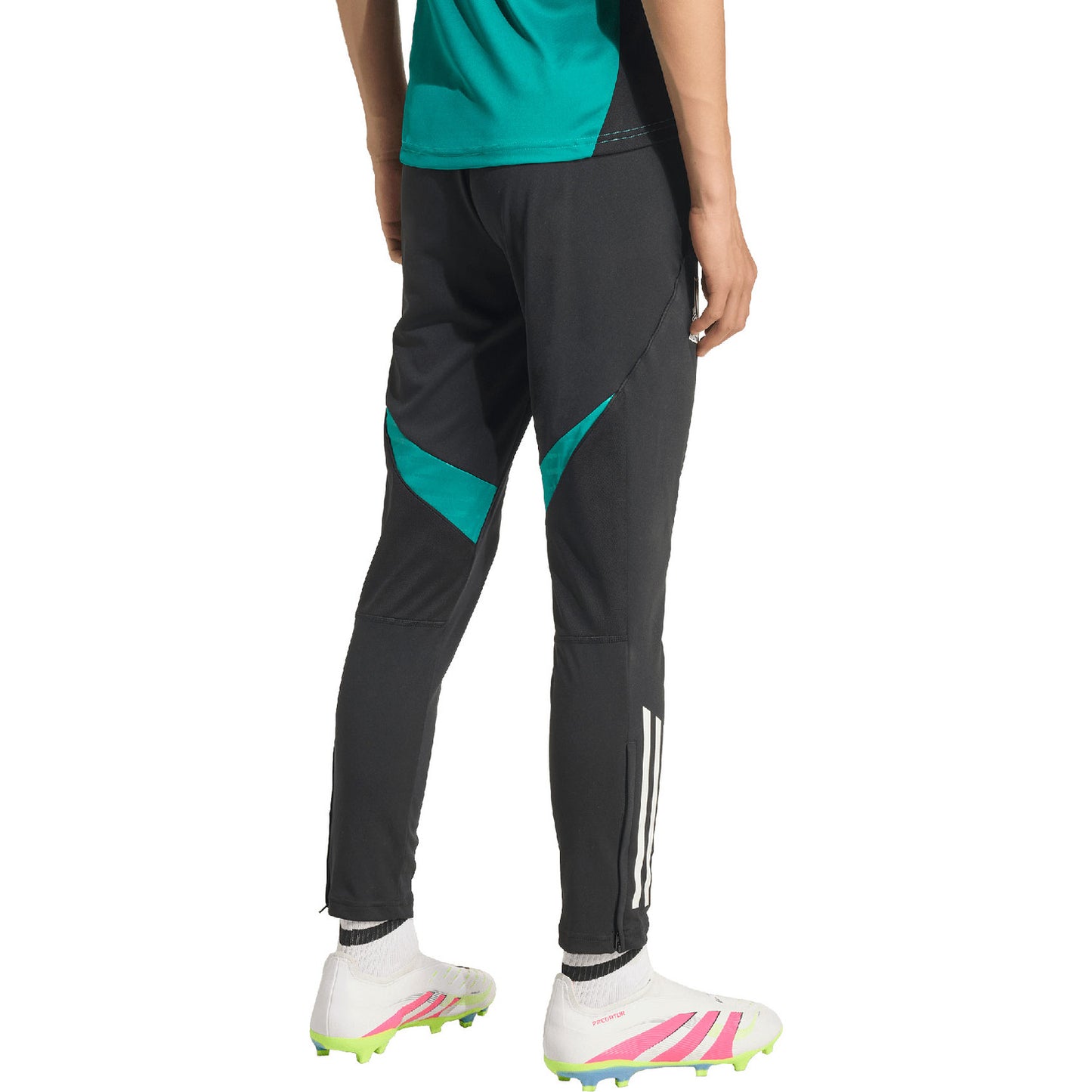 Liverpool Adidas Æfingabuxur - Svartar með grænu Barna