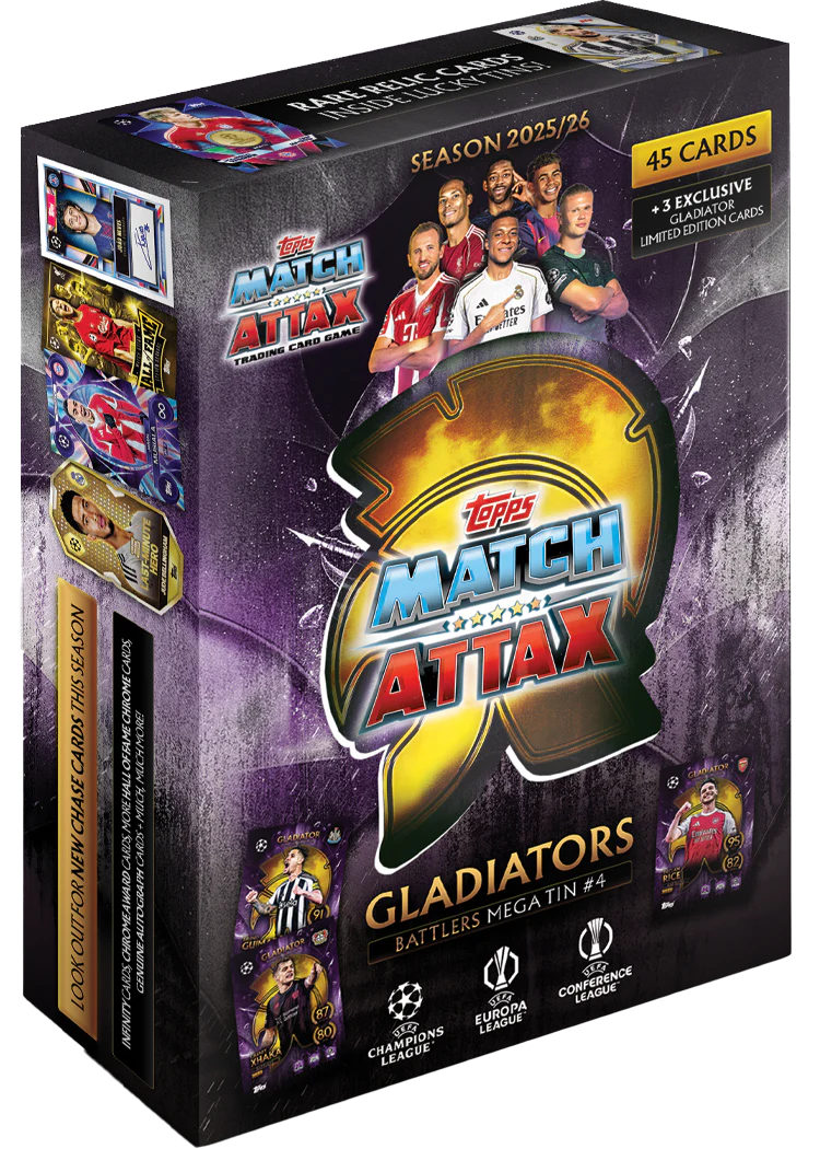 Match Attax Fótboltamyndir 2025/26 -  Gladiators Mega Tin