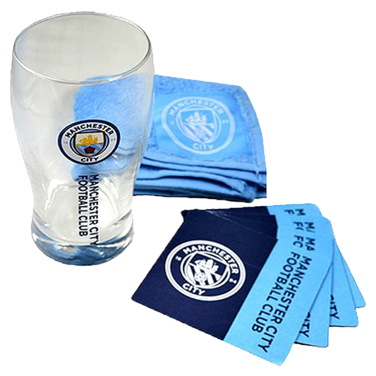 Man City Glas með aukahlutum