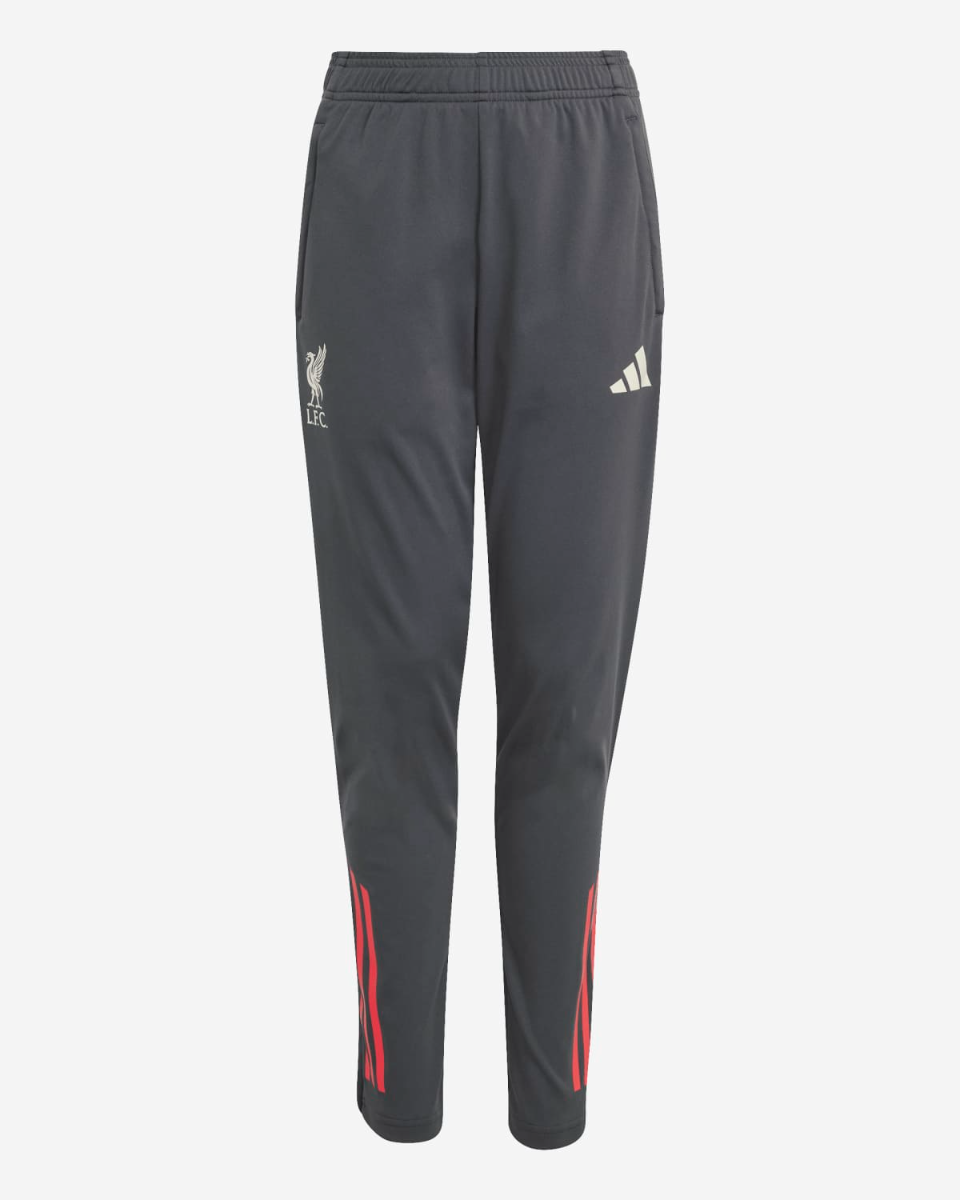 Liverpool Adidas Æfingabuxur  Dökkgráar- Barna