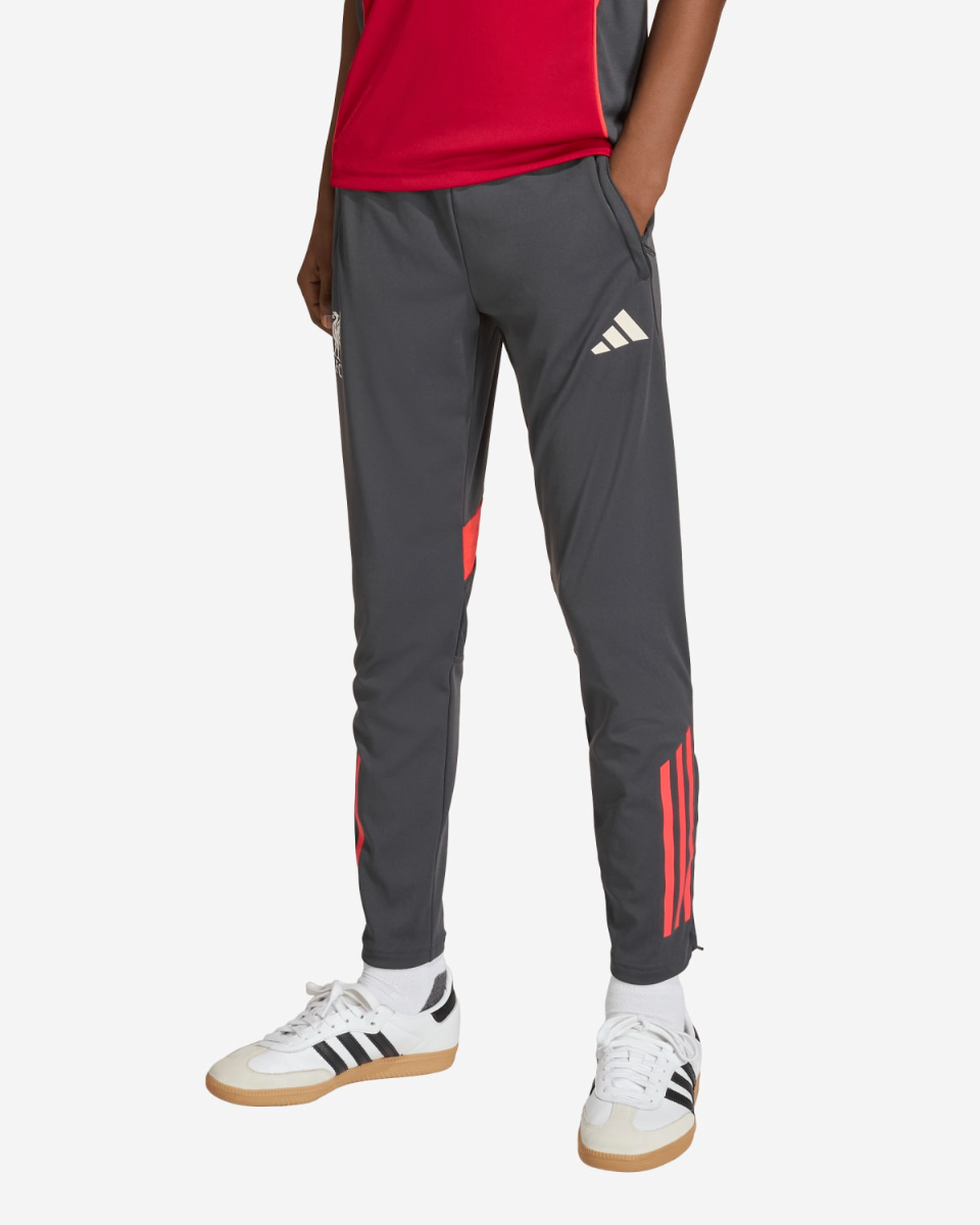 Liverpool Adidas Æfingabuxur  Dökkgráar- Barna